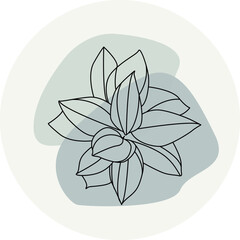 flower icon drawn in one line