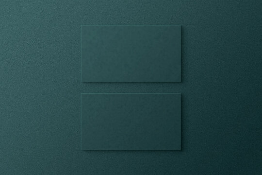 Green Business Card With Glass Effect Blank Mockup Background