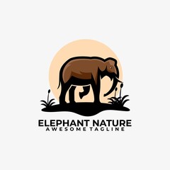 Elephant nature logo design vector