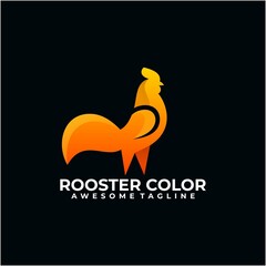 Rooster colorful logo design vector