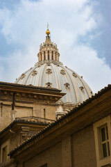 Fototapeta na wymiar Saint Peter's Basilica Viewed from the Vatican Museum, Rome Italy