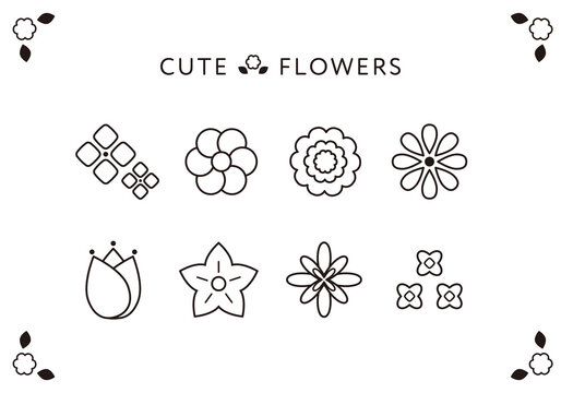 シンプルな花のアイコンセット モノクロ 素材 Stock Vector Adobe Stock シンプルな花のアイコンセット モノクロ 素材 Stock Vector Adobe Stock