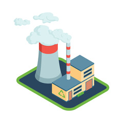 Recycling Factory Isometric Composition