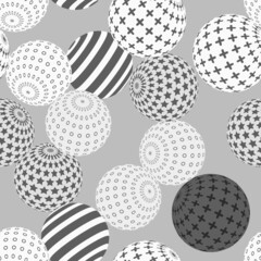 Retro 3d illustration of abstract balls, great design for any purpose. Modern poster for cover design. Vector seamless technology background. Background wall design.