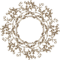 3D-image old gold floral central ornament for ceiling decoration