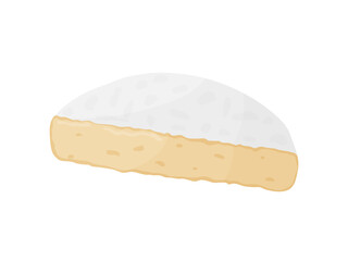 Camembert soft cheese block. Farm market product for label, poster, icon, packaging.