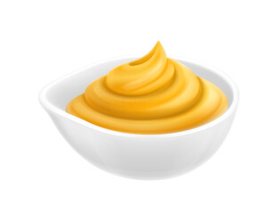 Mustard Dish Realistic Composition