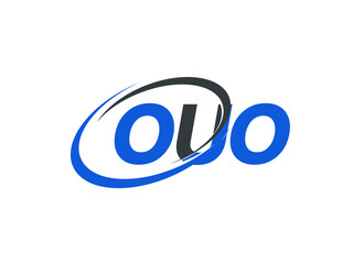 Obraz premium OUO letter creative modern elegant swoosh logo design