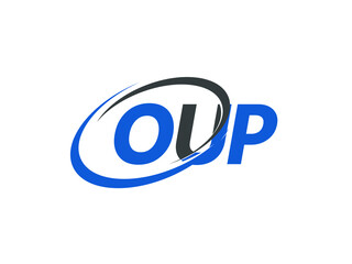 OUP letter creative modern elegant swoosh logo design