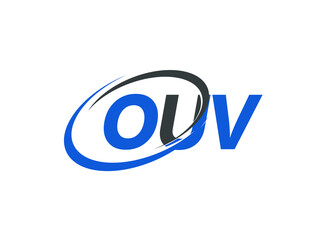 OUV letter creative modern elegant swoosh logo design