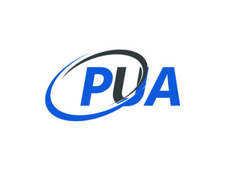 PUA letter creative modern elegant swoosh logo design