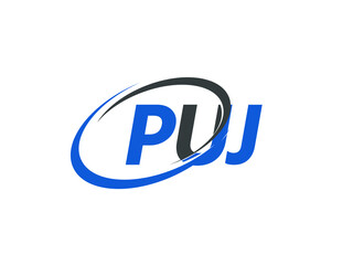 PUJ letter creative modern elegant swoosh logo design