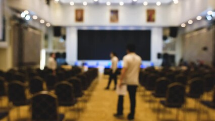 Abstract blur background of stage event with colorful lighting