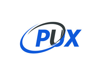 PUX letter creative modern elegant swoosh logo design