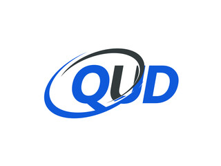QUD letter creative modern elegant swoosh logo design