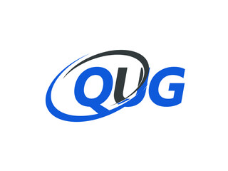 QUG letter creative modern elegant swoosh logo design