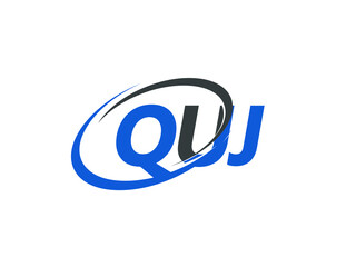 QUJ letter creative modern elegant swoosh logo design