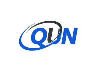 Obraz premium QUN letter creative modern elegant swoosh logo design