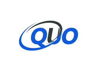 QUO letter creative modern elegant swoosh logo design