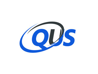 Obraz premium QUS letter creative modern elegant swoosh logo design