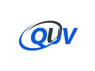QUV letter creative modern elegant swoosh logo design