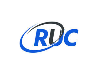 RUC letter creative modern elegant swoosh logo design