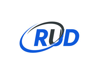 RUD letter creative modern elegant swoosh logo design