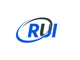 RUI letter creative modern elegant swoosh logo design