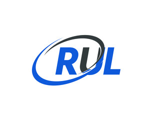 RUL letter creative modern elegant swoosh logo design