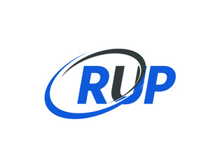 RUP letter creative modern elegant swoosh logo design