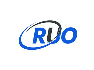 RUO letter creative modern elegant swoosh logo design