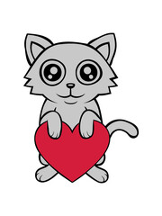 Katze Herz Design 