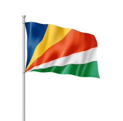 Fototapeta na wymiar Seychelles flag isolated on white