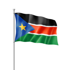 Fototapeta na wymiar South Sudan flag isolated on white