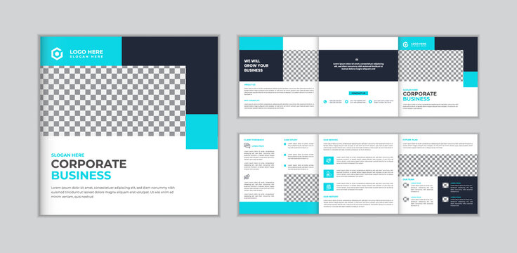 Minimal creative business square trifold brochure template design