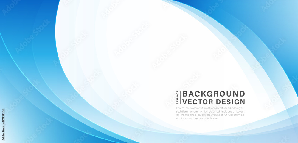 Poster abstract blue curve paper layers background with space for your text. minimal style gradient curvy t