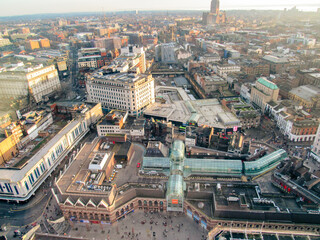 Aerial view of the Liverpool from a view point, United Kingdom