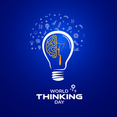 World Thinking Day. Template for background, banner, card, poster. vector illustration.