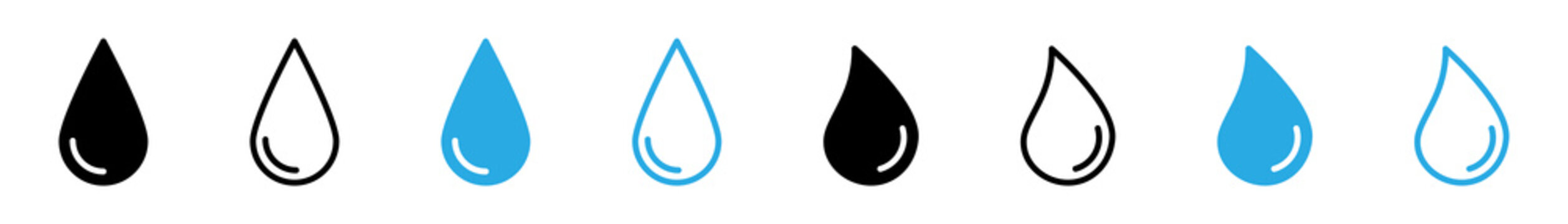 Water drop icon. Rain drop tear sign element. Water drop collection icons. EPS 10