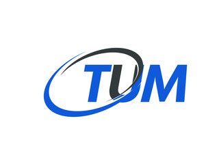 TUM letter creative modern elegant swoosh logo design