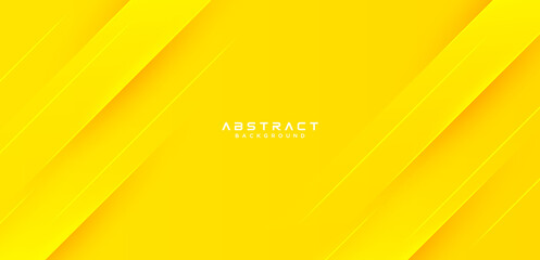 Abstract modern bright yellow gradient background. Trendy simple diagonal dynamic geometric stripes vector design with shine lines and shadow. Suit for cover, poster, brochure, banner, website, flyer © MooJook