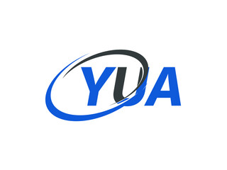 YUA letter creative modern elegant swoosh logo design
