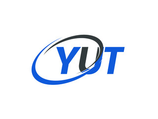 YUT letter creative modern elegant swoosh logo design