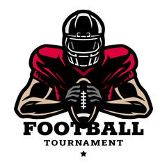 American Football tournament emblem, logo. Vector illustration.