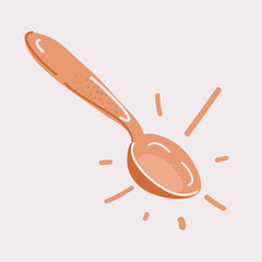 Vector illustration of spoon. Teaspoon isolated on white background.