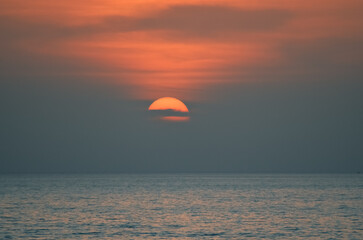 Sunset over the sea