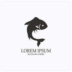 Fish logo, fish oil and seafood restaurant icon. With the concept of icon vector design illustration template