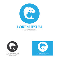 Fish logo, fish oil and seafood restaurant icon. With the concept of icon vector design illustration template