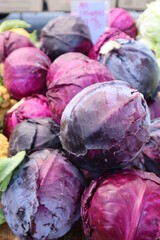 Fototapeta na wymiar red cabbage in market