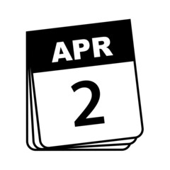 April 2. Calendar Icon. Vector Illustration.
